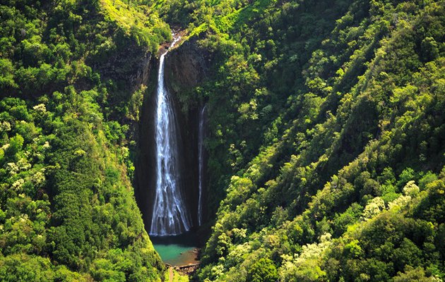 Vandfald på Kauai , Hawaii