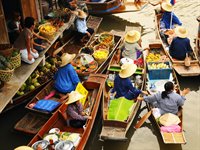 Flydende marked i Thailand