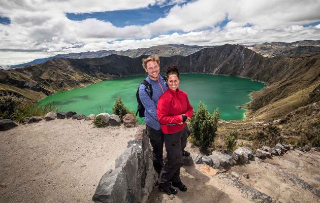 Udsigten over den imponerende kratersø, Quilotoa