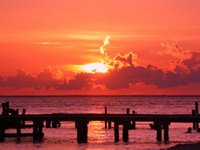 Smuk solnedgang ved Playa Norte, Isla Mujeres Smuk solnedgang ved Playa Norte, Isla Mujeres