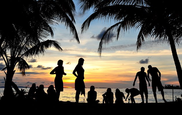 Solnedgang ved Bocas Del Toro