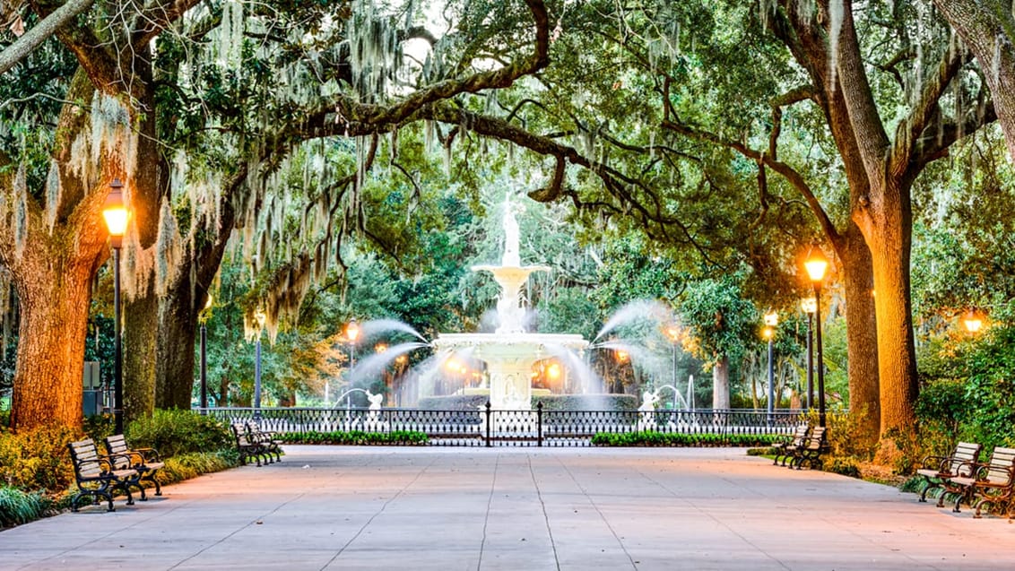 Forsyth Park i Savannah, Georgia, USA