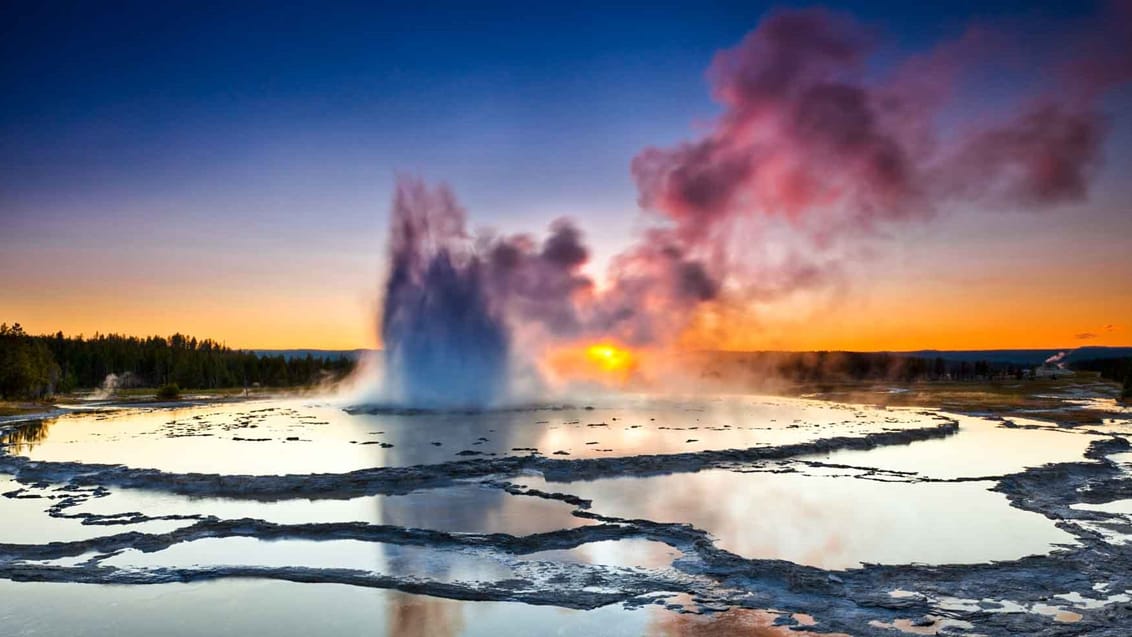 Great Fountain Geysir i Yellowstone National Park, USA