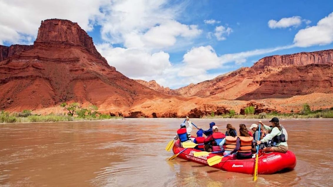 Rafting på Colorado River i Utah, USA