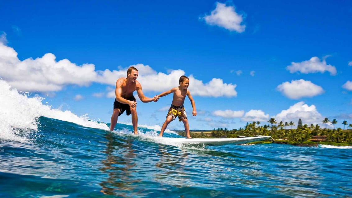 Surfa på Hawaii, USA