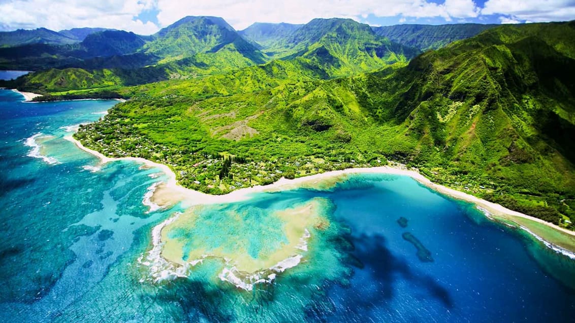 Tunnels Beach på Kauai, Hawaii, USA