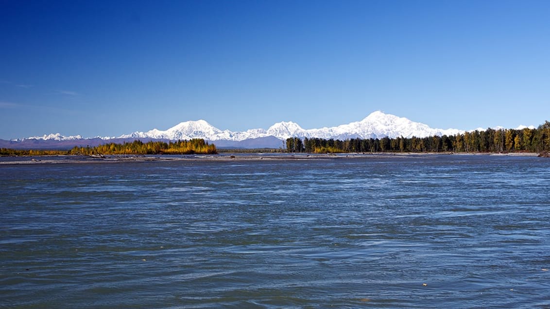 Utsikt över Denali National Park från Talkeetna, Alaska, USA